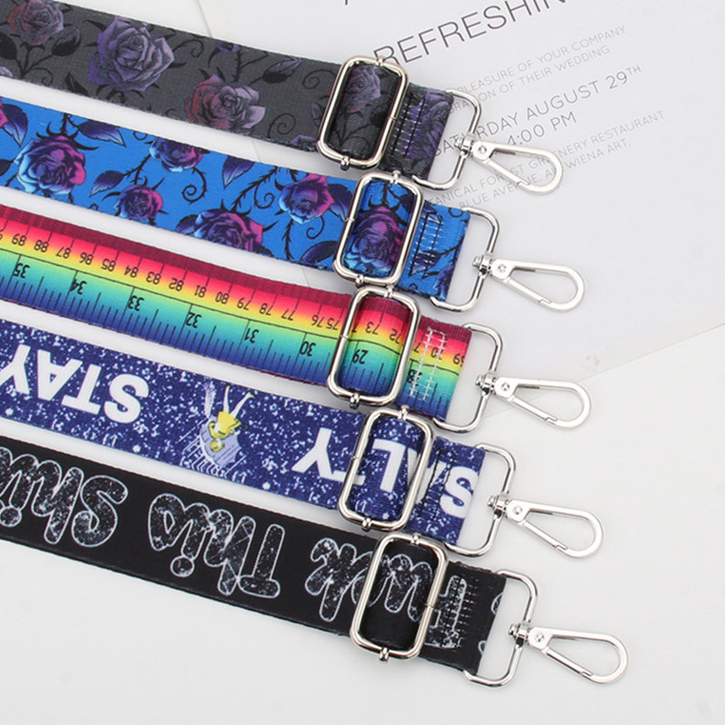 Somas siksna Neilona vidukļa soma plecu siksna dāmām vienam plecam Crossbody Regulējama plata plecu siksna Daļas Aksesuāri Varavīksne