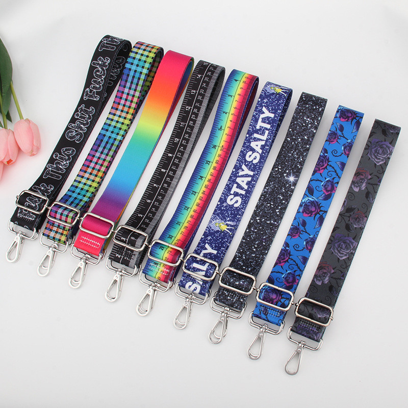 Somas siksna Neilona vidukļa soma plecu siksna dāmām vienam plecam Crossbody Regulējama plata plecu siksna Daļas Aksesuāri Varavīksne