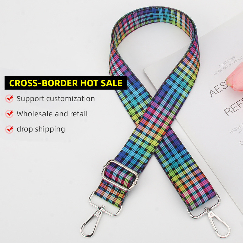 Somas siksna Neilona vidukļa soma plecu siksna dāmām vienam plecam Crossbody Regulējama plata plecu siksna Daļas Aksesuāri Varavīksne