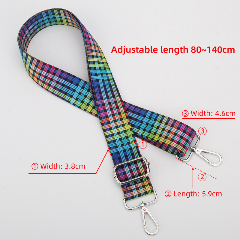 Somas siksna Neilona vidukļa soma plecu siksna dāmām vienam plecam Crossbody Regulējama plata plecu siksna Daļas Aksesuāri Varavīksne