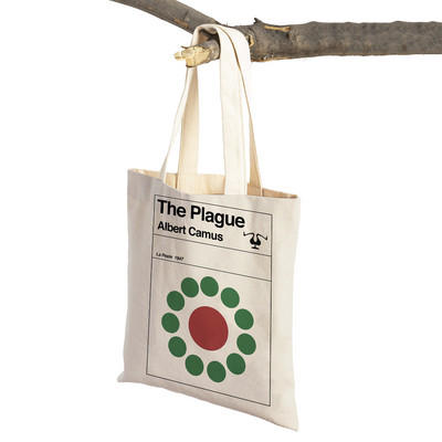 Ikdienas sieviešu iepirkumu somas Grāmatu romāns Filozofisks retro literatūra Dzīvnieku audekls Lielveikalu soma Eko Tote rokassoma