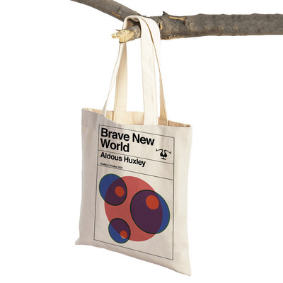 Ikdienas sieviešu iepirkumu somas Grāmatu romāns Filozofisks retro literatūra Dzīvnieku audekls Lielveikalu soma Eko Tote rokassoma