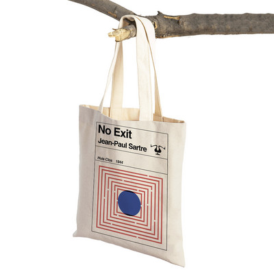 Ikdienas sieviešu iepirkumu somas Grāmatu romāns Filozofisks retro literatūra Dzīvnieku audekls Lielveikalu soma Eko Tote rokassoma