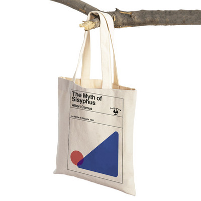 Ikdienas sieviešu iepirkumu somas Grāmatu romāns Filozofisks retro literatūra Dzīvnieku audekls Lielveikalu soma Eko Tote rokassoma