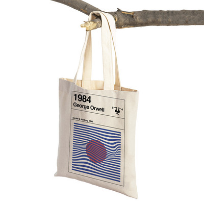 Ikdienas sieviešu iepirkumu somas Grāmatu romāns Filozofisks retro literatūra Dzīvnieku audekls Lielveikalu soma Eko Tote rokassoma