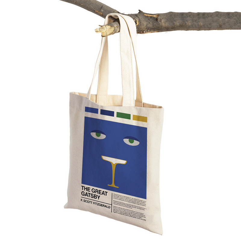 Ikdienas sieviešu iepirkumu somas Grāmatu romāns Filozofisks retro literatūra Dzīvnieku audekls Lielveikalu soma Eko Tote rokassoma