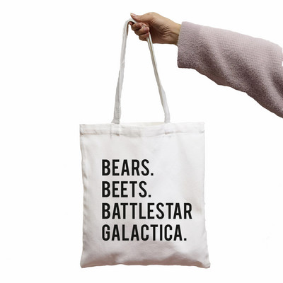 Krepšys Biuro TV laida Dunder Mifflin Paper Company Spausdinti Puikus pirkėjų krepšys Shopper White Moterų krepšiai per petį Krepšys