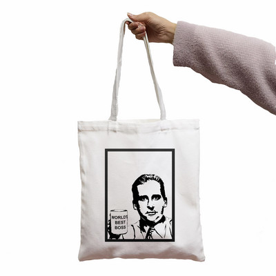 Krepšys Biuro TV laida Dunder Mifflin Paper Company Spausdinti Puikus pirkėjų krepšys Shopper White Moterų krepšiai per petį Krepšys