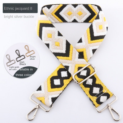 Dámska etnická výšivka, taška cez rameno, doplnky, prenosná taška cez rameno, farebná látka, nylon, nastaviteľný opasok 3,8 cm