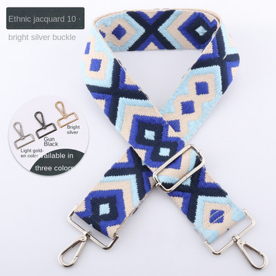 Dámska etnická výšivka, taška cez rameno, doplnky, prenosná taška cez rameno, farebná látka, nylon, nastaviteľný opasok 3,8 cm