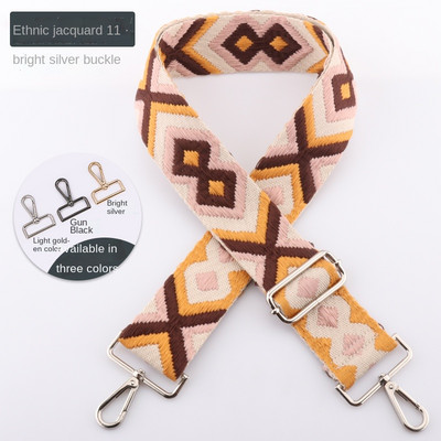 Dámska etnická výšivka, taška cez rameno, doplnky, prenosná taška cez rameno, farebná látka, nylon, nastaviteľný opasok 3,8 cm
