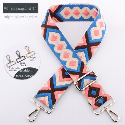 Dámska etnická výšivka, taška cez rameno, doplnky, prenosná taška cez rameno, farebná látka, nylon, nastaviteľný opasok 3,8 cm