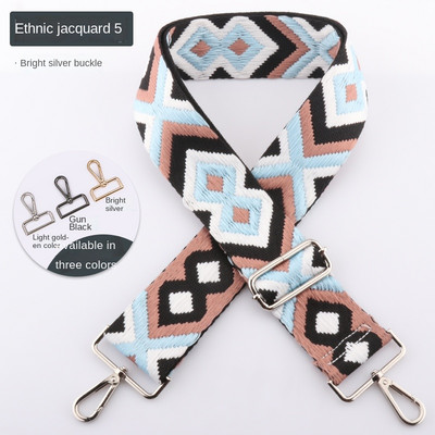 Dámska etnická výšivka, taška cez rameno, doplnky, prenosná taška cez rameno, farebná látka, nylon, nastaviteľný opasok 3,8 cm