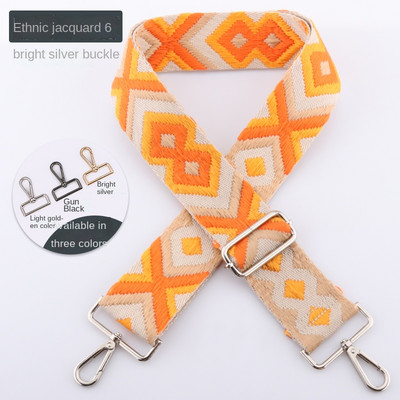 Dámska etnická výšivka, taška cez rameno, doplnky, prenosná taška cez rameno, farebná látka, nylon, nastaviteľný opasok 3,8 cm