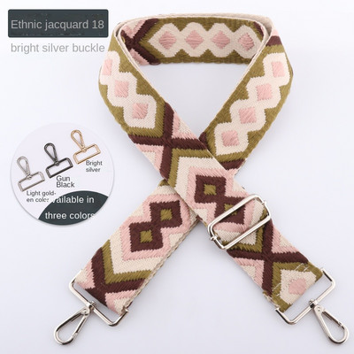 Dámska etnická výšivka, taška cez rameno, doplnky, prenosná taška cez rameno, farebná látka, nylon, nastaviteľný opasok 3,8 cm