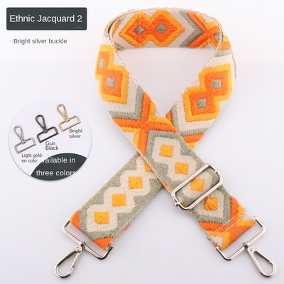 Dámska etnická výšivka, taška cez rameno, doplnky, prenosná taška cez rameno, farebná látka, nylon, nastaviteľný opasok 3,8 cm
