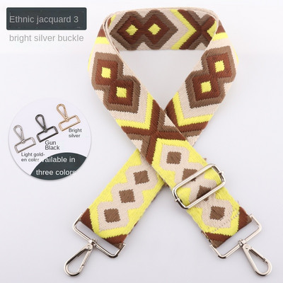 Dámska etnická výšivka, taška cez rameno, doplnky, prenosná taška cez rameno, farebná látka, nylon, nastaviteľný opasok 3,8 cm