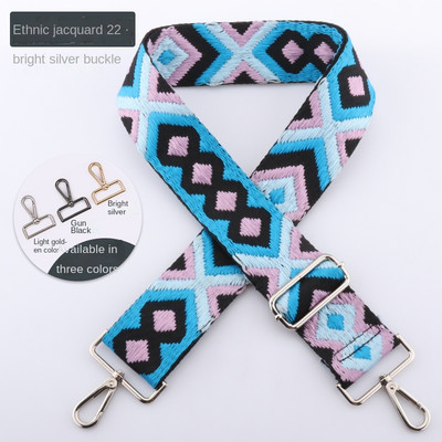 Dámska etnická výšivka, taška cez rameno, doplnky, prenosná taška cez rameno, farebná látka, nylon, nastaviteľný opasok 3,8 cm