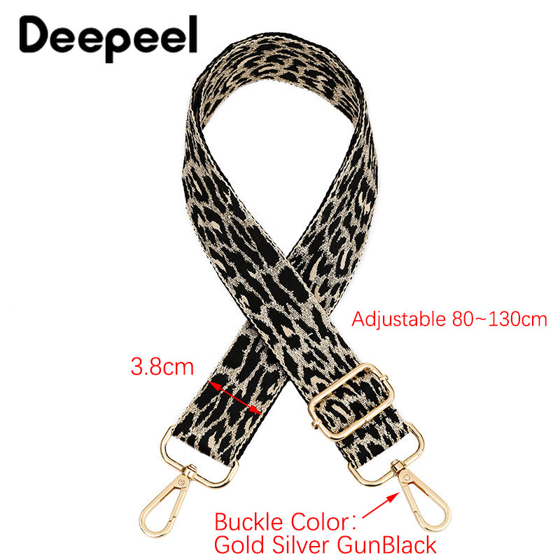 Deepeel 3,8 cm széles leopárd táskák vállpánt női táska kiegészítők kézitáska keresztben állítható jacquard hátizsák pántok
