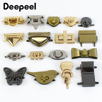 4Pcs Deepeel метални катарами за заключване на чанта цветни завъртащи се ключалки чанти затваряне портмоне декор резе закопчалка Направи си сам аксесоар за шиене