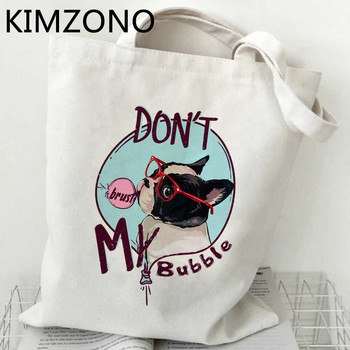 Пазарска чанта French Bulldog bolsa памучна чанта shopper платнена еко чанта reciclaje sacola boodschappentas bolsa compra cabas