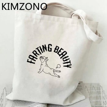 Пазарска чанта French Bulldog bolsa памучна чанта shopper платнена еко чанта reciclaje sacola boodschappentas bolsa compra cabas