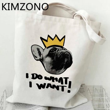 Пазарска чанта French Bulldog bolsa памучна чанта shopper платнена еко чанта reciclaje sacola boodschappentas bolsa compra cabas