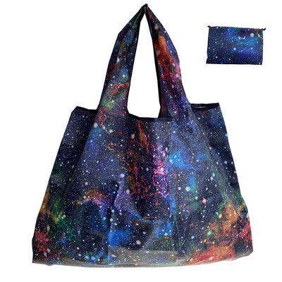 Nagy, újrafelhasználható bevásárlótáska kézitáska Összehajtható női válltáska hordtáska Hordozható divattáska Mosható, nehéz