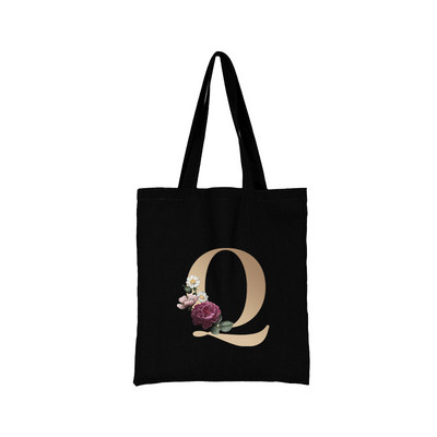 Alfabēta ziedu somas sievietēm Audekls 2021 Jaunas luksusa rokassomas Iepirkšanās apdrukāta soma auduma atkārtoti lietojama dizaina logotipa rokassomiņa