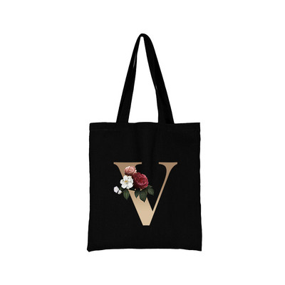 Alfabēta ziedu somas sievietēm Audekls 2021 Jaunas luksusa rokassomas Iepirkšanās apdrukāta soma auduma atkārtoti lietojama dizaina logotipa rokassomiņa