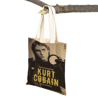 Kurt Cobain Genți de cumpărături Rock Roll Music Shopper Geanta de supermarket Design Genți de mână pentru femei Eco portabil Geanta de depozitare convenabilă