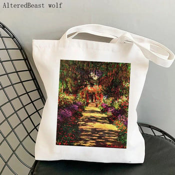 Γυναικεία τσάντα ώμου Monet Water Lilies Kawaii Bag Harajuku Shopping Canvas Shopper Τσάντα για κορίτσι Τσάντα Tote Shopper Lady Bag