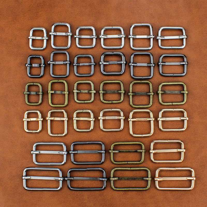 10 gab. DIY metāla lieljaudas karabīne plecu ādas soma siksnas jostas taisnstūris regulēt trīsslīdēšanas tapa sprādzes slīdņa cilpa D gredzens