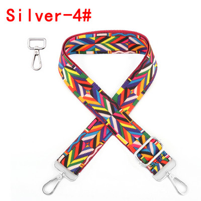 Etninės gėlėtos nailono rankinės dirželis Rankinės diržas platus pečių krepšiai dirželio keitimo priedai Reguliuojamos rankenos moteriškiems krepšiams