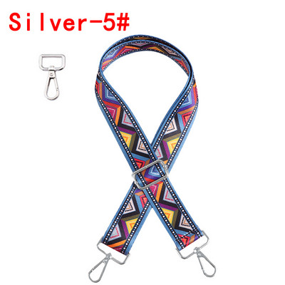 Etninės gėlėtos nailono rankinės dirželis Rankinės diržas platus pečių krepšiai dirželio keitimo priedai Reguliuojamos rankenos moteriškiems krepšiams