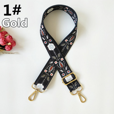 Etninės gėlėtos nailono rankinės dirželis Rankinės diržas platus pečių krepšiai dirželio keitimo priedai Reguliuojamos rankenos moteriškiems krepšiams