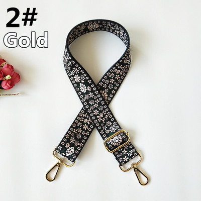 Etninės gėlėtos nailono rankinės dirželis Rankinės diržas platus pečių krepšiai dirželio keitimo priedai Reguliuojamos rankenos moteriškiems krepšiams