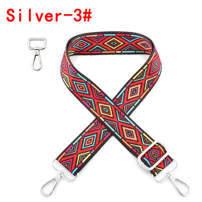Etninės gėlėtos nailono rankinės dirželis Rankinės diržas platus pečių krepšiai dirželio keitimo priedai Reguliuojamos rankenos moteriškiems krepšiams