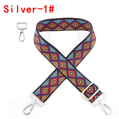 Etninės gėlėtos nailono rankinės dirželis Rankinės diržas platus pečių krepšiai dirželio keitimo priedai Reguliuojamos rankenos moteriškiems krepšiams