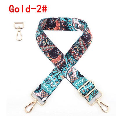 Etninės gėlėtos nailono rankinės dirželis Rankinės diržas platus pečių krepšiai dirželio keitimo priedai Reguliuojamos rankenos moteriškiems krepšiams