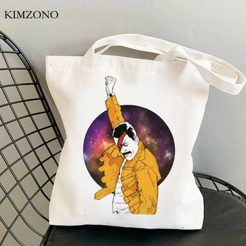 Freddie Mercury τσάντα για ψώνια shopper shopping bag bolso bag tote ύφασμα πτυσσόμενο σάκο toile