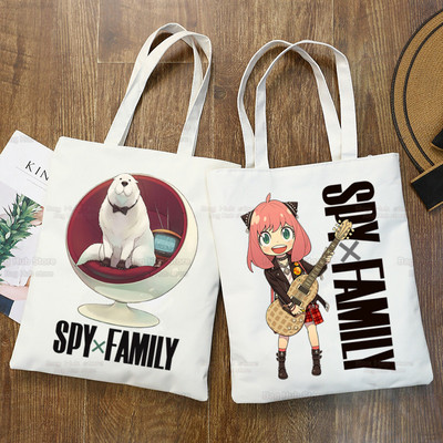 SPYFAMILY Japāņu anime iepirkumu soma Grafiskais totiņš Harajuku Spy x Family Canvas Anya Smug SpyFamily plecu soma sieviete Ulzzang