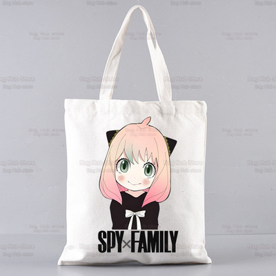 SPYFAMILY Japāņu anime iepirkumu soma Grafiskais totiņš Harajuku Spy x Family Canvas Anya Smug SpyFamily plecu soma sieviete Ulzzang