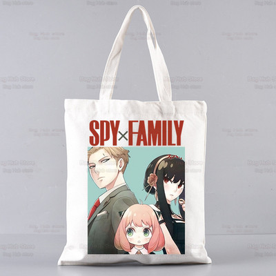 SPYFAMILY Japāņu anime iepirkumu soma Grafiskais totiņš Harajuku Spy x Family Canvas Anya Smug SpyFamily plecu soma sieviete Ulzzang