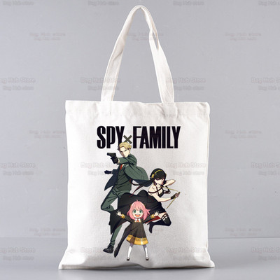 SPYFAMILY Japāņu anime iepirkumu soma Grafiskais totiņš Harajuku Spy x Family Canvas Anya Smug SpyFamily plecu soma sieviete Ulzzang