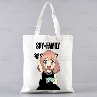 SPYFAMILY Japāņu anime iepirkumu soma Grafiskais totiņš Harajuku Spy x Family Canvas Anya Smug SpyFamily plecu soma sieviete Ulzzang