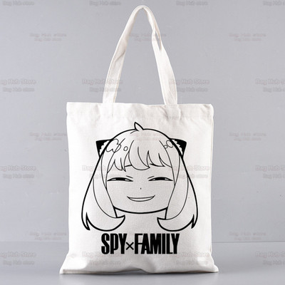 SPYFAMILY Japāņu anime iepirkumu soma Grafiskais totiņš Harajuku Spy x Family Canvas Anya Smug SpyFamily plecu soma sieviete Ulzzang