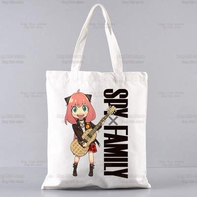 SPYFAMILY Japāņu anime iepirkumu soma Grafiskais totiņš Harajuku Spy x Family Canvas Anya Smug SpyFamily plecu soma sieviete Ulzzang