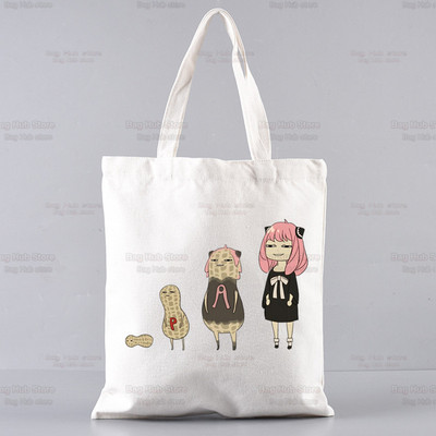 SPYFAMILY Japāņu anime iepirkumu soma Grafiskais totiņš Harajuku Spy x Family Canvas Anya Smug SpyFamily plecu soma sieviete Ulzzang