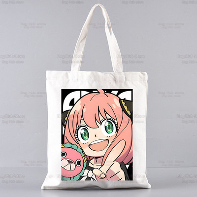 SPYFAMILY Japāņu anime iepirkumu soma Grafiskais totiņš Harajuku Spy x Family Canvas Anya Smug SpyFamily plecu soma sieviete Ulzzang